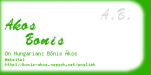 akos bonis business card